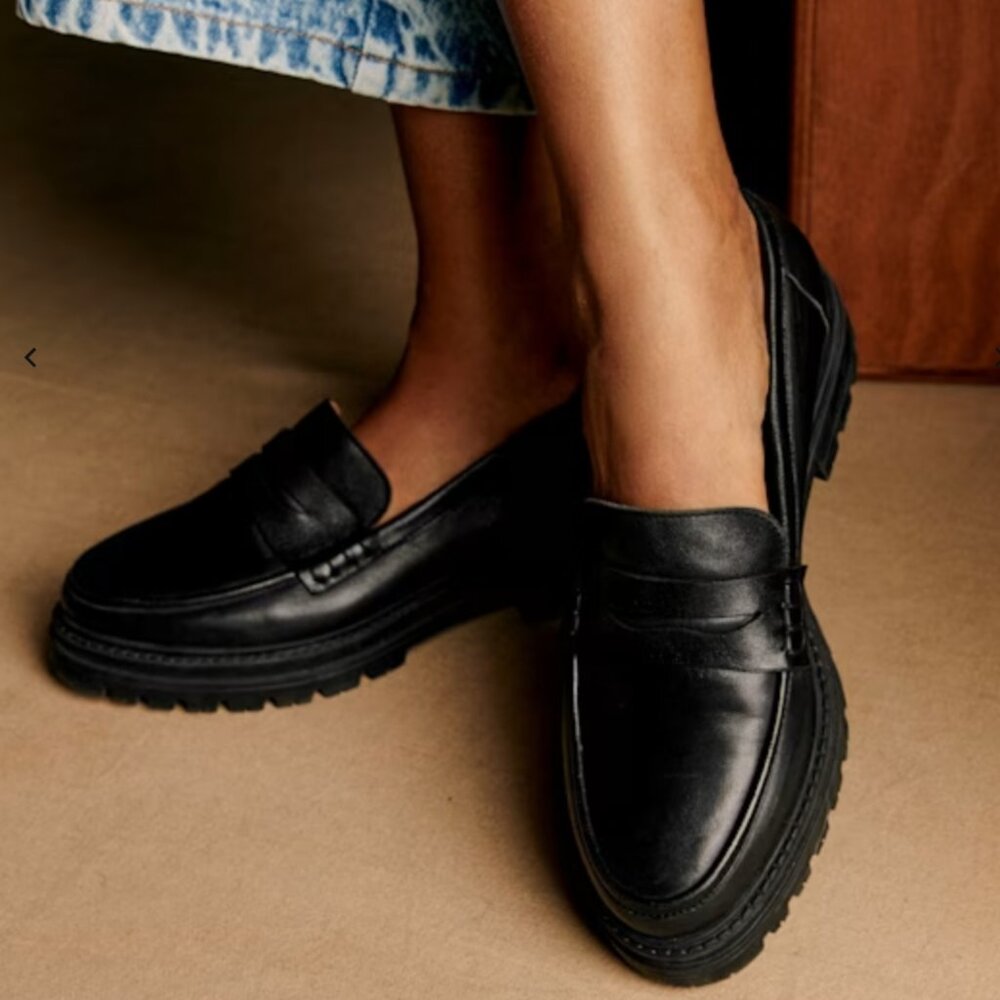 Sezane Albane Loafers Smooth Black - Size 6 / 36